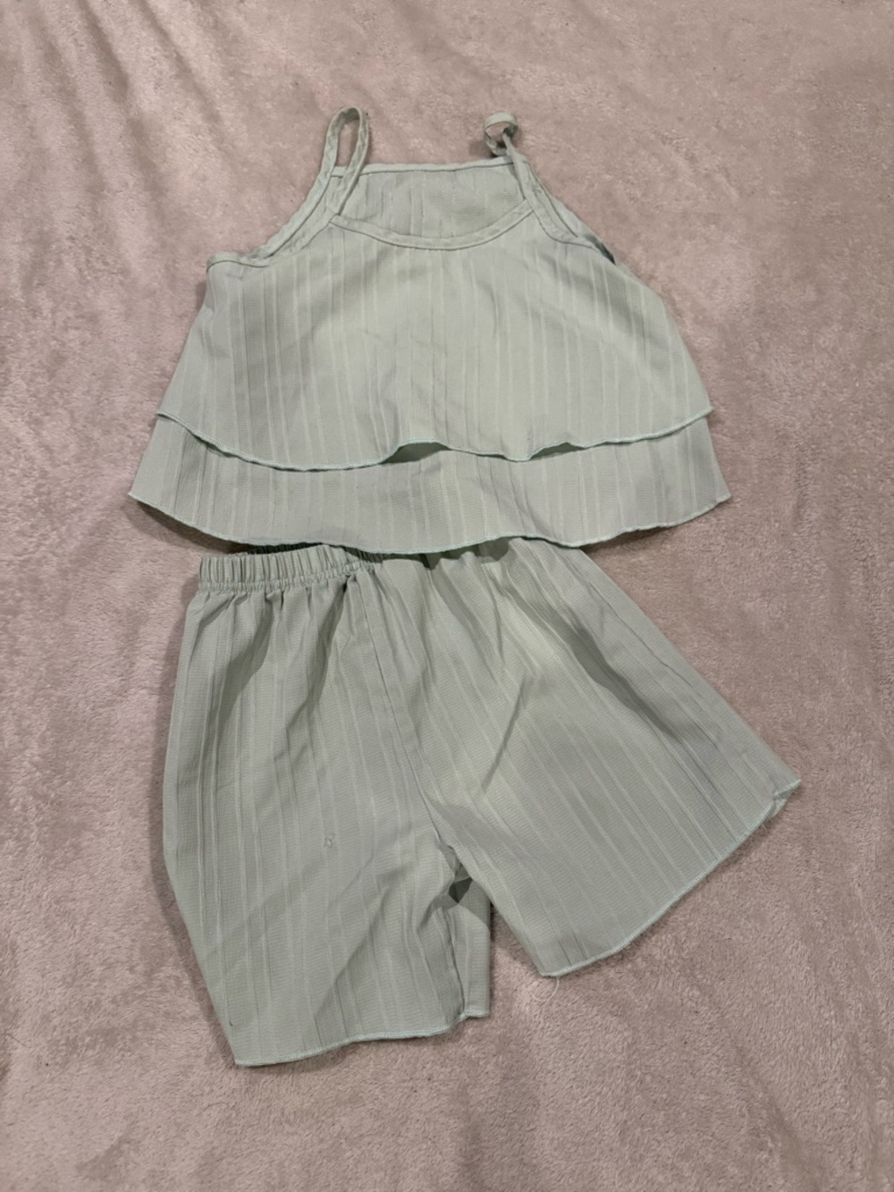 Light Mint Green Two-Piece Tank and Shorts Set